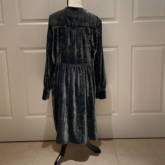 Anthropologie Holding Horses Crushed Velvet Shirt Dress - Picture 2 of 4